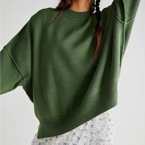 Free People Tunic Sweater Sea Garden Green Medium
